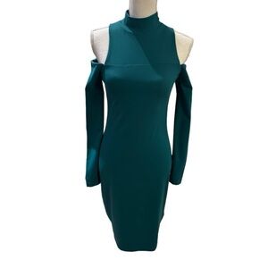 Susana Monaco Mock Neck Cold Shoulder Sheath Dress Size Small